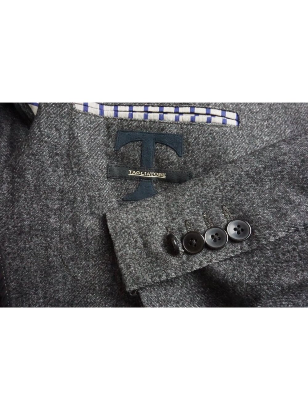 Tagliatore Gray Flannel Wool Blend Sport Coat Jacket Sz 38R US Brand New